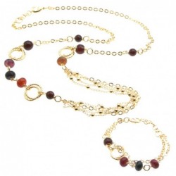 Parure collana e bracciale donna in bronzo e pietre