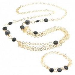 Parure collana e bracciale donna in bronzo e pietre