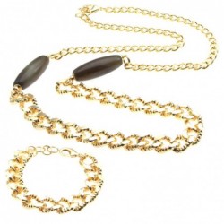 Parure collana e bracciale donna in bronzo e pietre