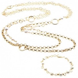 Parure collana e bracciale donna in bronzo e pietre