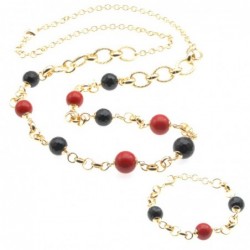 Parure collana e bracciale donna in bronzo e pietre