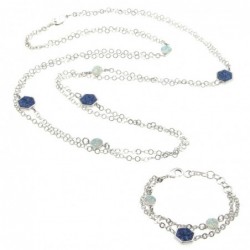 Parure collana e bracciale donna in bronzo e pietre