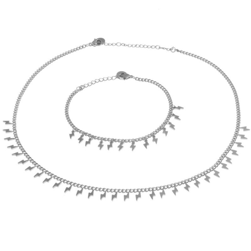 parure donna con saette in acciaio