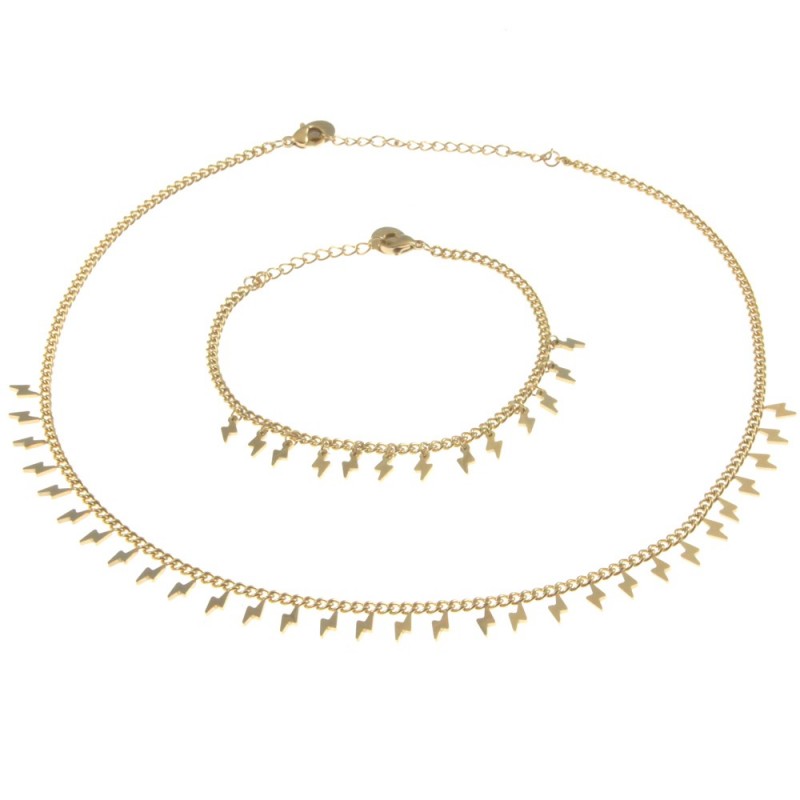 parure donna con saette in acciaio