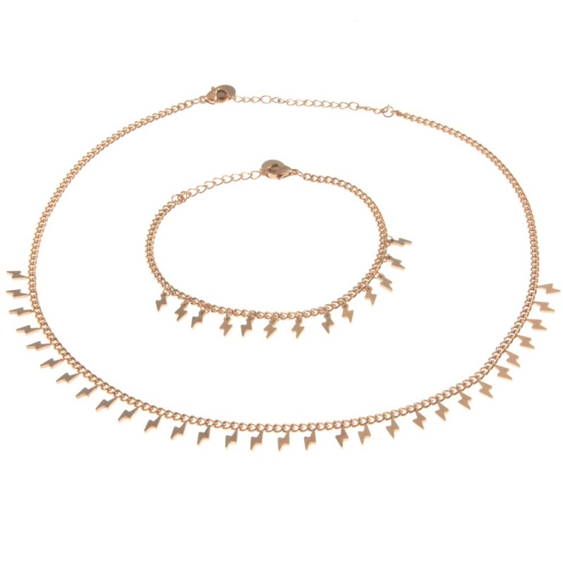 parure donna con saette in acciaio
