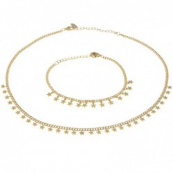 parure donna con stelline in acciaio