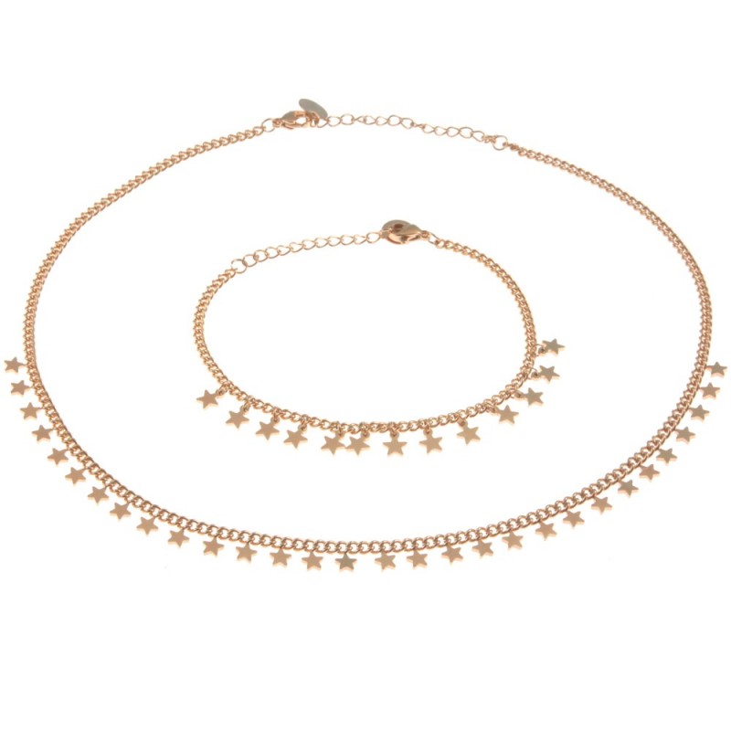 parure donna con stelline in acciaio