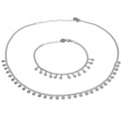 parure donna con quadrifogli in acciaio