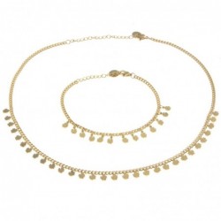parure donna con quadrifogli in acciaio