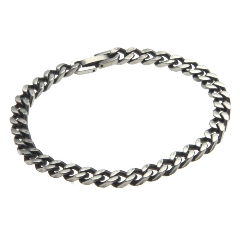 bracciale groumette uomo acciaio brunito