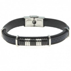 bracciale uomo pelle e acciaio