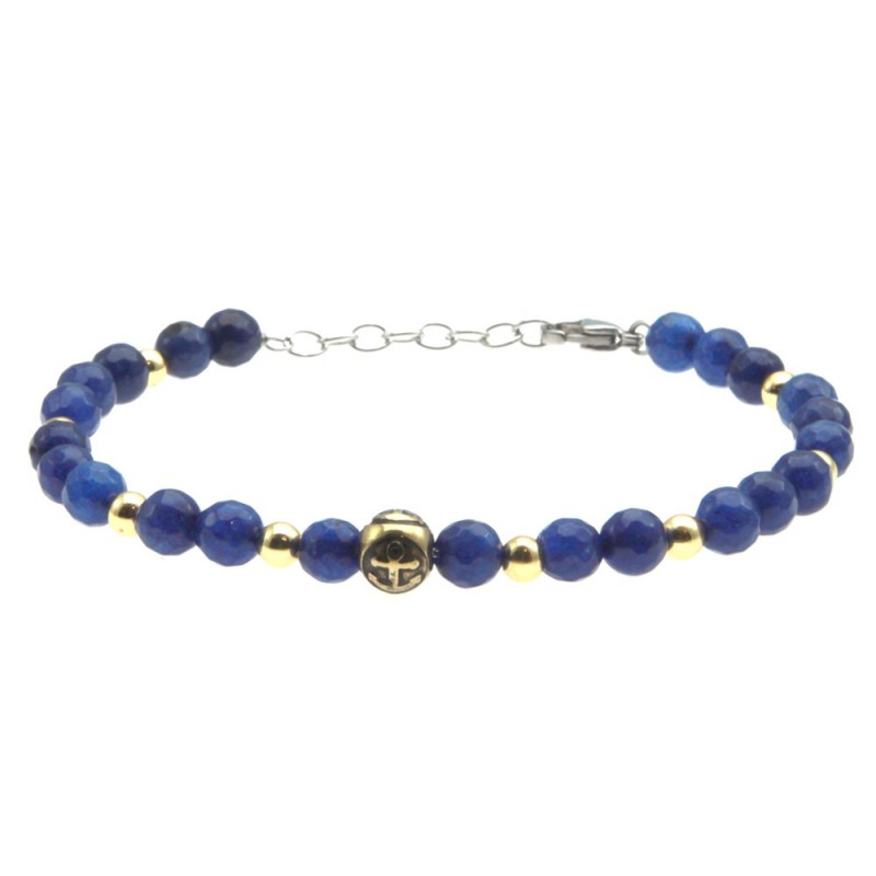 bracciale ancora uomo pietre e acciaio