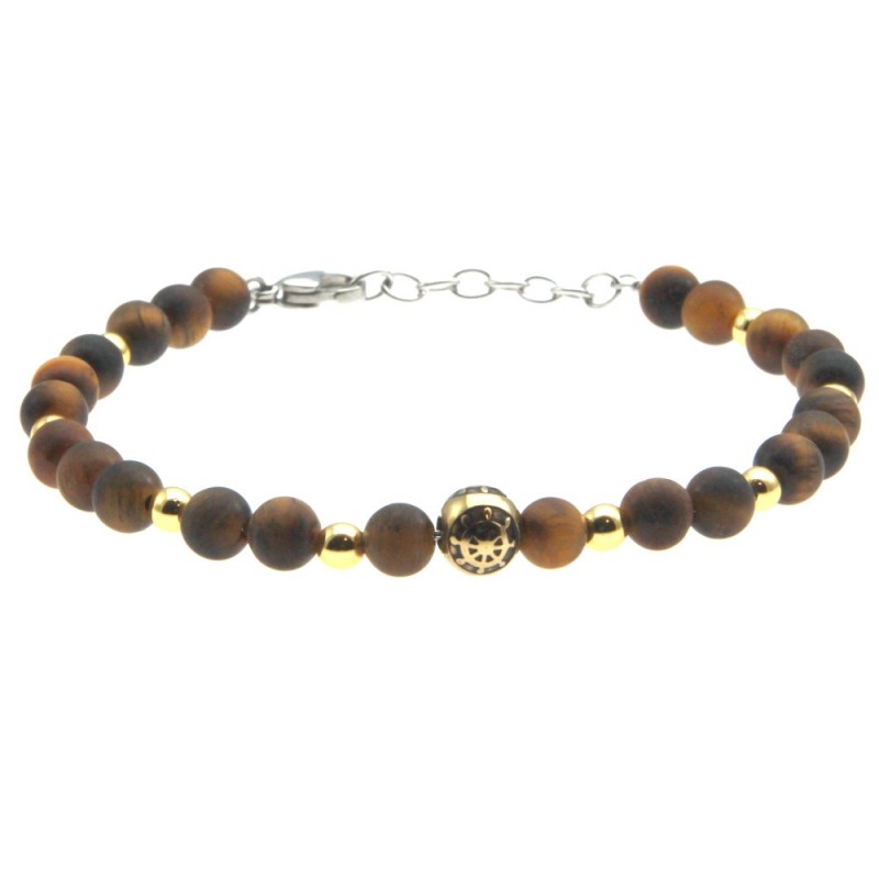 bracciale timone uomo pietre e acciaio