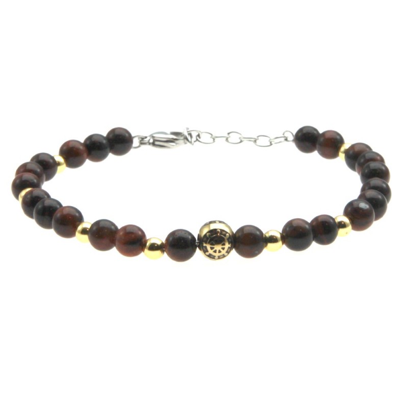 bracciale timone uomo pietre e acciaio