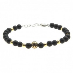 bracciale ancora uomo pietre e acciaio