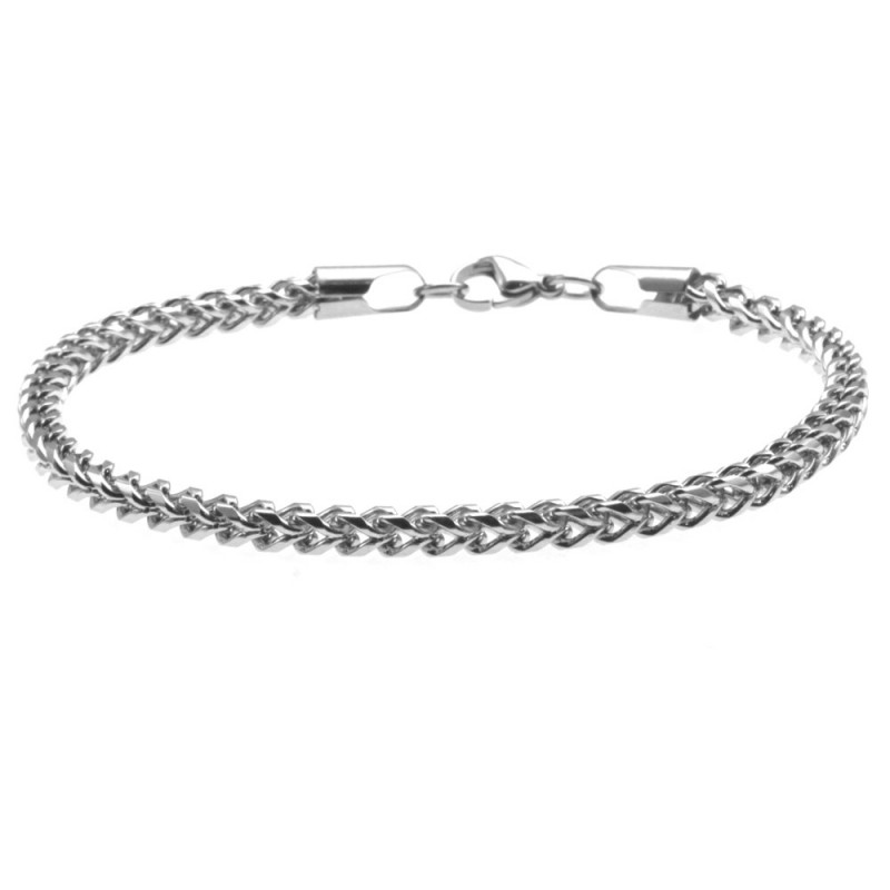 bracciale uomo groumette quadrata acciaio