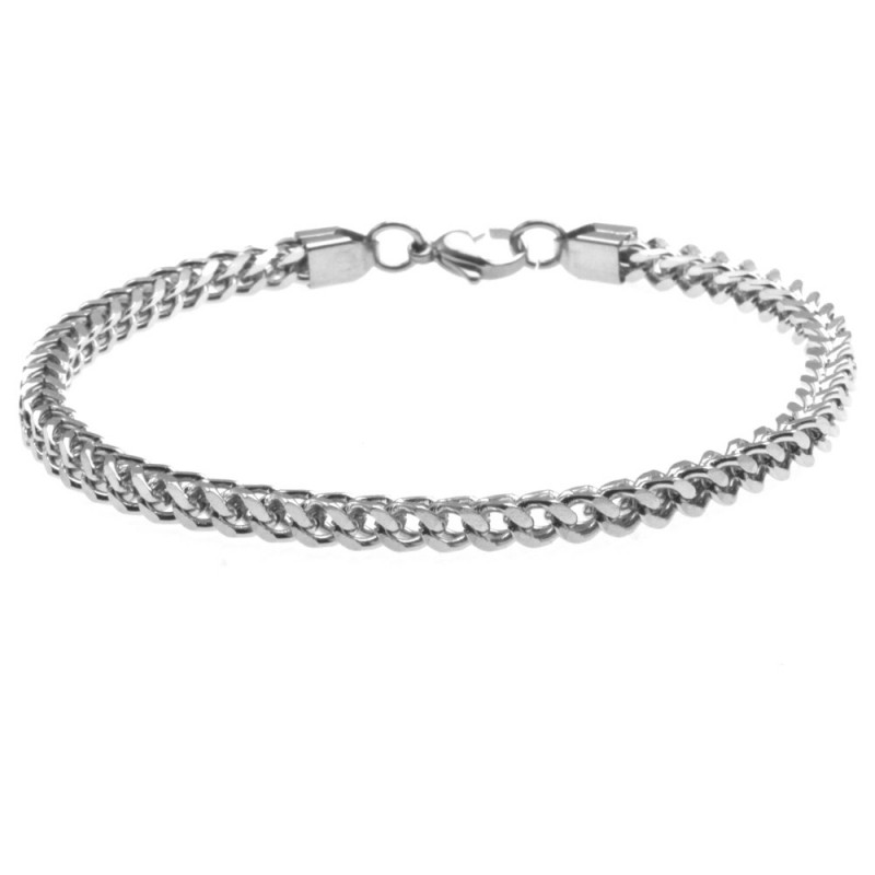 bracciale uomo groumette quadrata acciaio