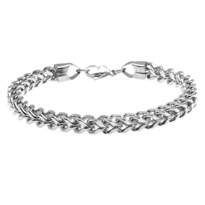 bracciale uomo groumette quadrata acciaio
