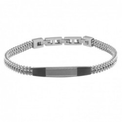 bracciale uomo con piastra acciaio