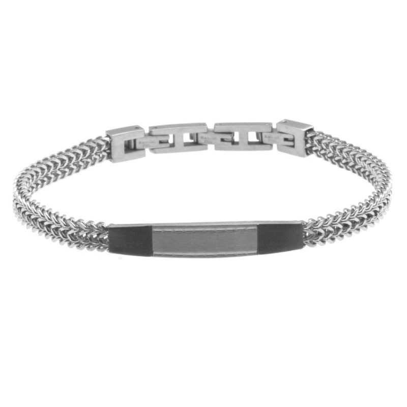 bracciale uomo con piastra acciaio