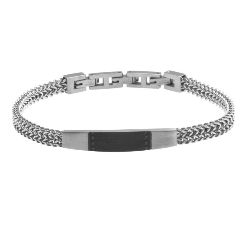 bracciale uomo con piastra acciaio
