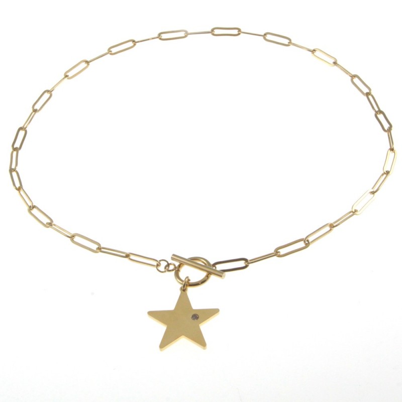 collana girocollo donna con stella acciaio