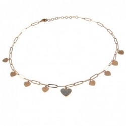 collana donna con cuoricini acciaio