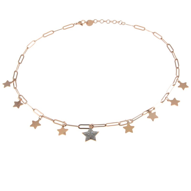 collana donna con stelline acciaio