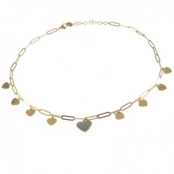 collana donna con cuoricini acciaio