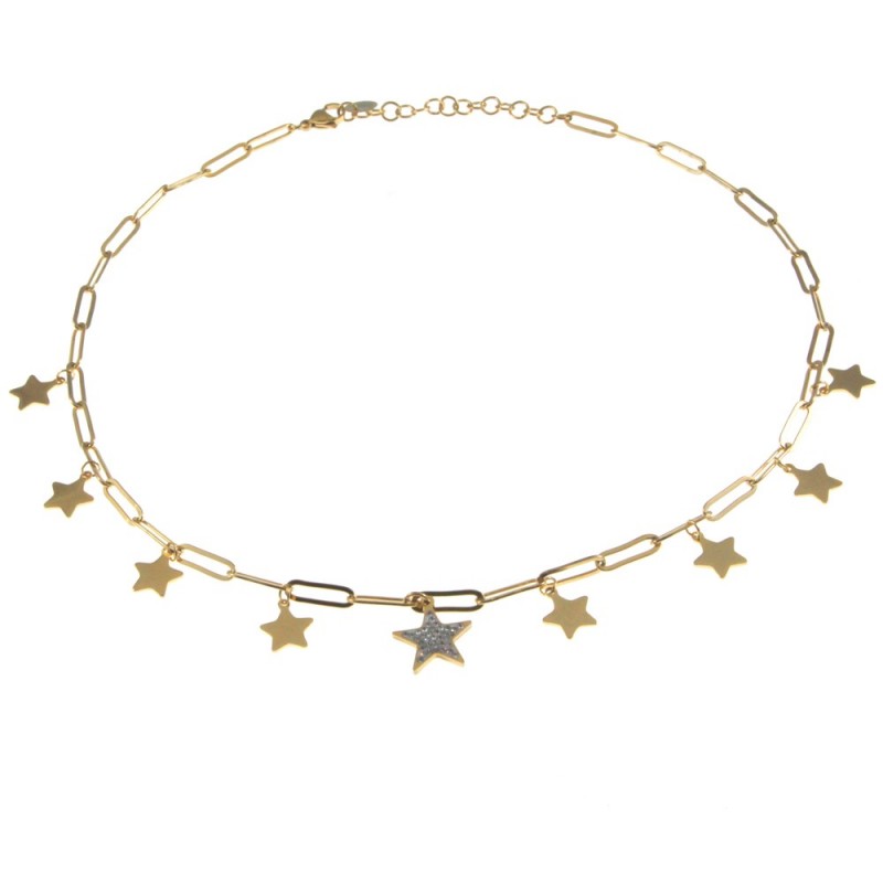 collana donna con stelline acciaio