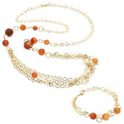 parure donna collana bracciale bronzo e pietre