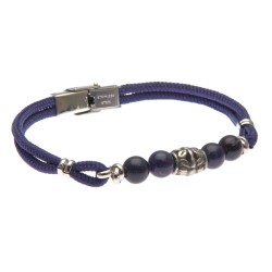 bracciale con pietre e cordoncino colorato