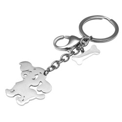 portachiavi con cagnolino in acciaio