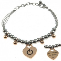 bracciale donna con frasi e simboli acciaio