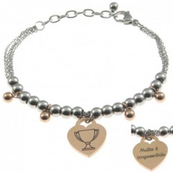 bracciale donna con frasi e simboli acciaio