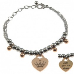 bracciale donna con frasi e simboli acciaio