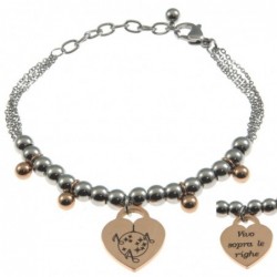 bracciale donna con frasi e simboli acciaio