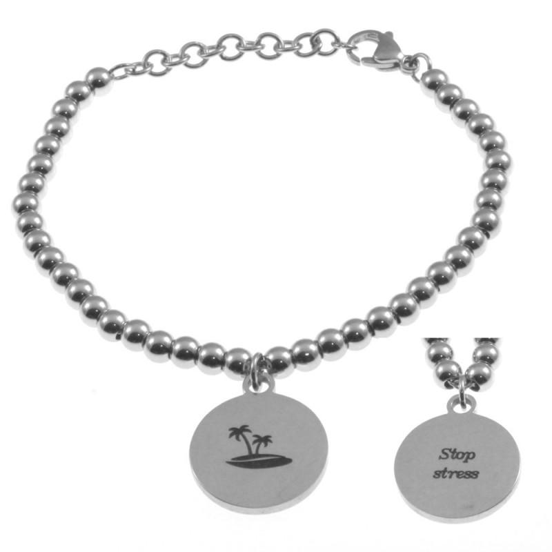 bracciale donna con frasi e simboli acciaio