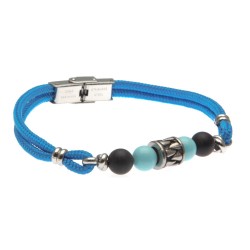 bracciale con pietre e cordoncino colorato