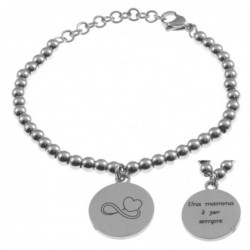 bracciale donna con frasi e simboli acciaio