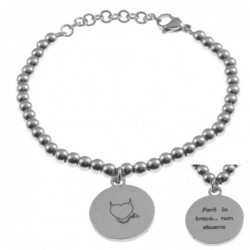 bracciale donna con frasi e simboli acciaio
