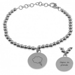 bracciale donna con frasi e simboli acciaio