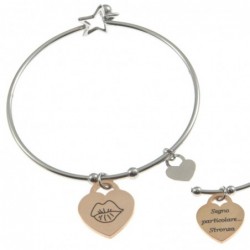 bracciale donna con frasi e simboli acciaio
