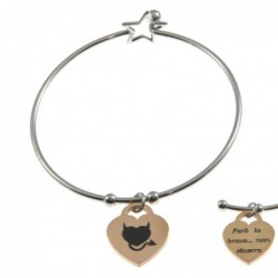 bracciale donna con frasi e simboli acciaio