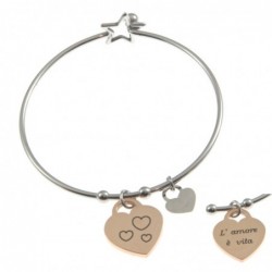 bracciale donna con frasi e simboli acciaio