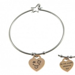 bracciale donna con frasi e simboli acciaio