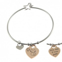 bracciale donna con frasi e simboli acciaio