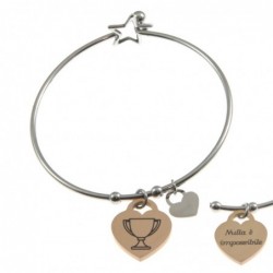 bracciale donna con frasi e simboli acciaio