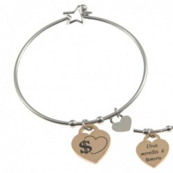 bracciale donna con frasi e simboli acciaio