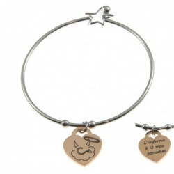 bracciale donna con frasi e simboli acciaio